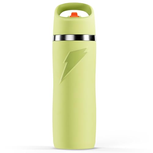 Gatorade 'Overtime' 22oz Stainless Steel Water Bottle, Straw Cap, Yellow - color: Yellow, size: 22 Ounces, style: Straw Cap