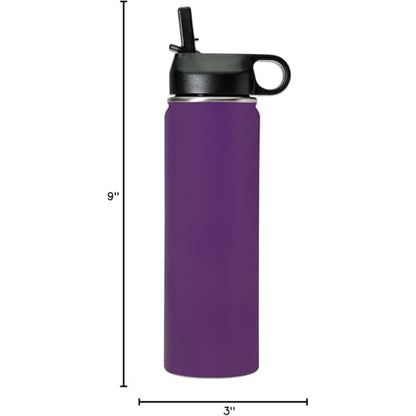 LaserGram Personalized Water Bottle, Grad Cap Class of 2023, 2024, 2025, 2026, 2027, Stainless Steel Double Wall Vacuum Insulated with Flip Top Straw, Custom Engraved Gift (20oz / 590ml Dark Purple) - color: Dark Purple, size: 20 Ounces