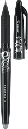 Frixion Ball Stick Erasable Gel Pens Fine Point (.7mm) Black Ink 3-pk; Bundle with Plastic Reusable Pouch - size: 1 Count (Pack of 3)
