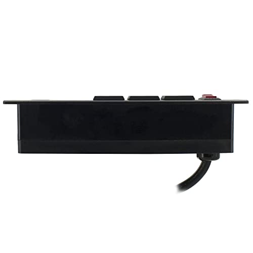 8-1/4" Long x 2-1/16" Wide Black in-Desk Power Center with 3 Outlets, 2 USB Ports with Switch - style: 3 Outlets, 2 USB Ports (with Switch)