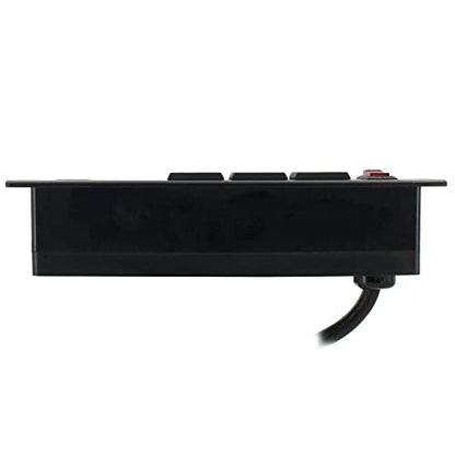 8-1/4" Long x 2-1/16" Wide Black in-Desk Power Center with 3 Outlets, 2 USB Ports with Switch - style: 3 Outlets, 2 USB Ports (with Switch)