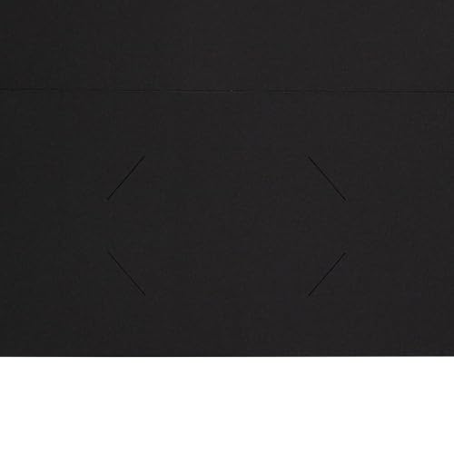 LUXPaper 9" x 12" Presentation Folders | Two Pocket | Black Linen | 100lb. Cover | 10 Qty - color: Black Linen