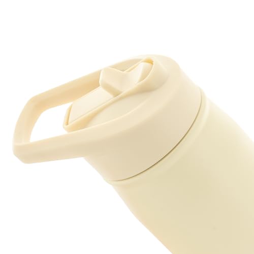 adidas Stainless Steel Metal Water Bottle 20 oz (600 mL) Straw Lid - color: Warm Vanilla Yellow/Crystal Sand Beige/White/2
