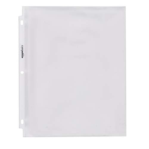 Amazon Basics Heavy Duty Non-Glare Sheet Protector for Documents, 3 Ring Binder, Top Loading, Letter Size, Clear, 500-Pack - size: 500 Pack, style: Non-glare Finish