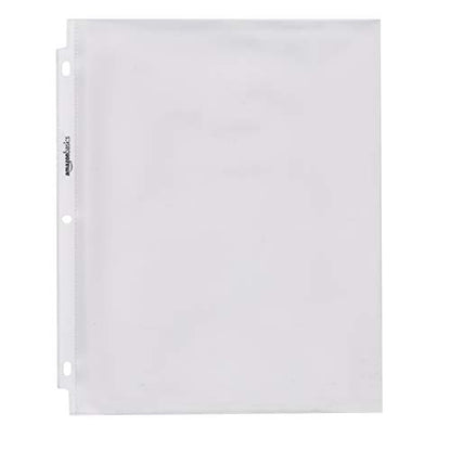 Amazon Basics Heavy Duty Non-Glare Sheet Protector for Documents, 3 Ring Binder, Top Loading, Letter Size, Clear, 500-Pack - size: 500 Pack, style: Non-glare Finish
