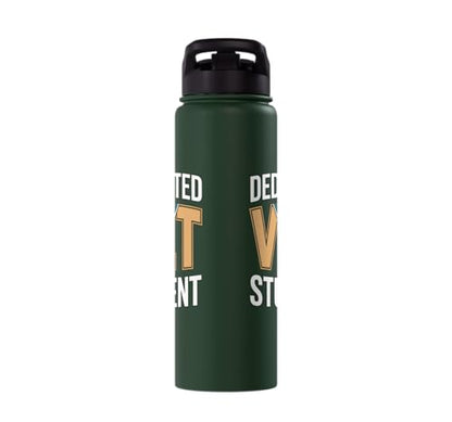 Dedicated Vet Student Veterinary School Stainless Steel Insulated Water Bottle - color: Dark Green