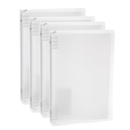 M&G Telescoping Binder, 4Pcs 20 Holes Spiral Ring Refillable Ring Binder with Frosted Cover A5 Paper Protection Cover for Office Home, Black/White