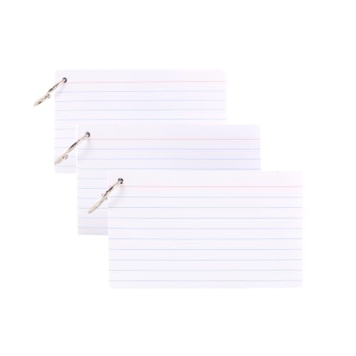 3x5 Index Cards with Ring, Goefun White Flashcards for Studying Lined 300 Pack, Note Cards 3 x 5 for To Do List, Note Taking, School Supplies, Office and Home - color: white-rings, size: 3x5-300 pack