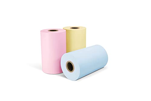 Smart Sticky Note Paper Roll - Assorted Color 3-Roll Pack (Yellow x1, Blue x1, Pink x1), 3 1/8 inch x 52'