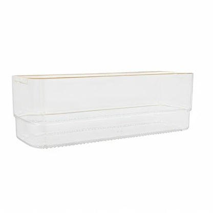 Martha Stewart Kerry Plastic Stackable Office Desk Drawer Organizers, 6" x 3", 6 Pack, with Gold Trim - size: 6" x 3"