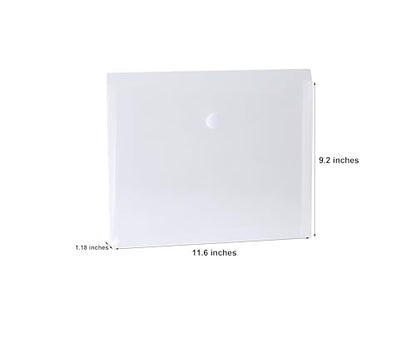 8.5 x 11 Letter Sized Clear Plastic Envelopes with Expanding Gusset Document File Storage Holder 20 Pack Hook Loop Closure - color: 20 Pack