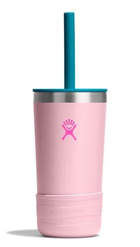 Hydro Flask Kids 12 Oz Tumbler with Lid and Straw for School - Insulated Stainless Steel in Blossom Pink - color: BLOSSOM PINK