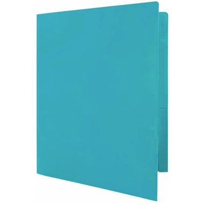 JAM PAPER Heavy Duty Plastic 2 Pocket Extra Tough School Folders - Teal Blue - 3/Pack - color: Teal Blue, size: 3 Per Pack