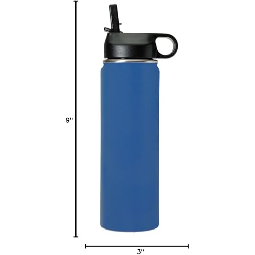 LaserGram Personalized Water Bottle, Grad Cap Class of 2023, 2024, 2025, 2026, 2027, Stainless Steel Double Wall Vacuum Insulated with Flip Top Straw, Custom Engraved Gift (20oz / 590ml Dark Blue) - color: Dark Blue, size: 20 Ounces