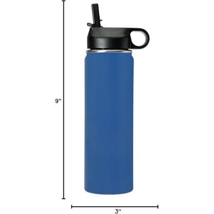 LaserGram Personalized Water Bottle, Grad Cap Class of 2023, 2024, 2025, 2026, 2027, Stainless Steel Double Wall Vacuum Insulated with Flip Top Straw, Custom Engraved Gift (20oz / 590ml Dark Blue) - color: Dark Blue, size: 20 Ounces
