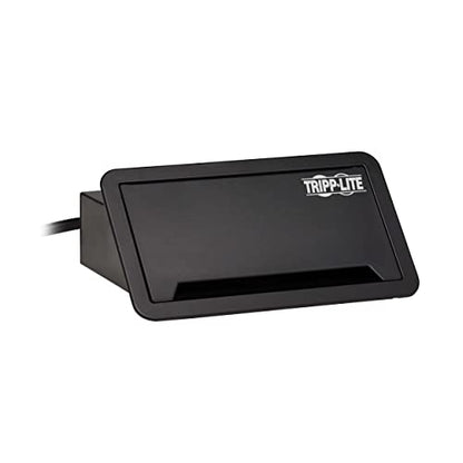 Tripp Lite in-Desk 2-Outlet Power + 5-USB Charging Dock - Phone, Ethernet & HDMI Ports for Cable Management - 4 USB-A & 1 USB-B Ports, Hinged Door, 10 ft Cord, (PS222DATAM)