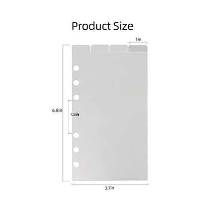 MultiBey Clear A6 Binder Dividers with Top Vertical Tabs, 6-Ring, 8-Tab Set | 6-Hole Transparent PVC Index Divider Sheets for A6 6 Ring Personal Planners, Budget Binder Organization & Journals