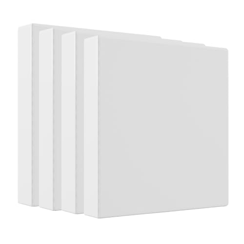 Staples 1 1/2" 3-Ring View Binder, White, 4/Pack - color: White, size: 4 Pack, style: 1.5'' Inch
