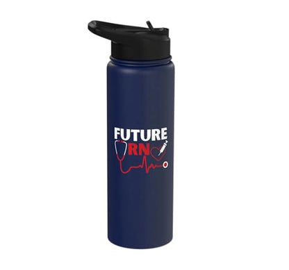 Future RN Nurse Nursing Student Registered Nurse In Training Stainless Steel Insulated Water Bottle - color: Navy Blue