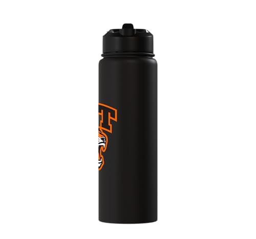 Rochester Institute of Technology RIT Tiger Stacked Logo Stainless Steel Insulated Water Bottle - color: Black