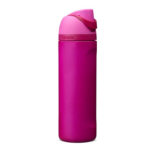 Owala FreeSip Insulated Stainless Steel Water Bottle with Straw, BPA-Free Sports Water Bottle, Great for Travel, 24 Oz, Read My Lips - color: Read My Lips, size: 24 Ounces