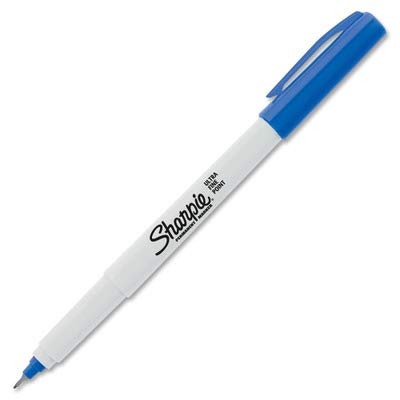 Sharpie Permanent Markers, Ultra-Fine Point, Blue, 12 Count - Home, School, Office Supplies - color: Blue