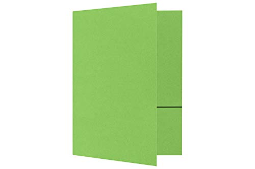 LUXPaper 9" x 12" Presentation Folders | Two Pocket | Limelight Green | 100lb. Cover | 10 Qty - color: Limelight