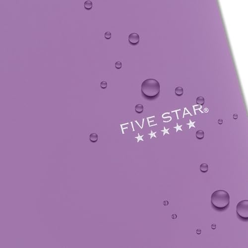Five Star Spiral Notebook + Study App, 3 Subject, Wide Ruled Paper, 8" x 10-1/2", 150 Sheets, Fights Ink Bleed, Water Resistant Cover, Amethyst Purple (38737) - color: Purple, size: 8" x 10-1/2" (Pack of 1)