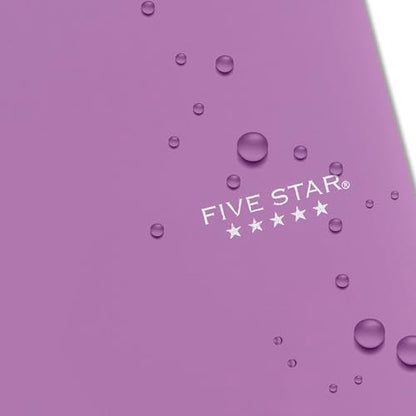 Five Star Spiral Notebook + Study App, 3 Subject, Wide Ruled Paper, 8" x 10-1/2", 150 Sheets, Fights Ink Bleed, Water Resistant Cover, Amethyst Purple (38737) - color: Purple, size: 8" x 10-1/2" (Pack of 1)