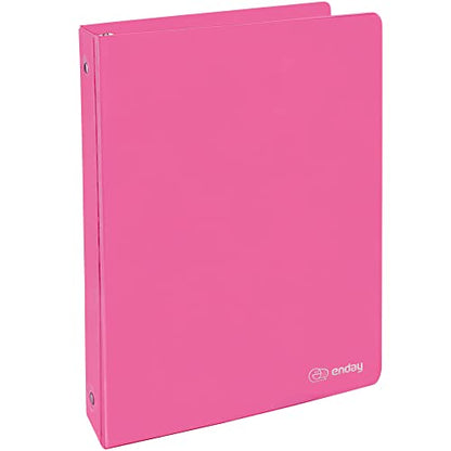 Enday 1 Inch Binder, Pink 3 Ring Binder 1 Inch, Heavy Duty Three Ring Binder, 175 Sheets Capacity - One Inch Binder for Home School and Office. - color: Pink, size: 1-Inch