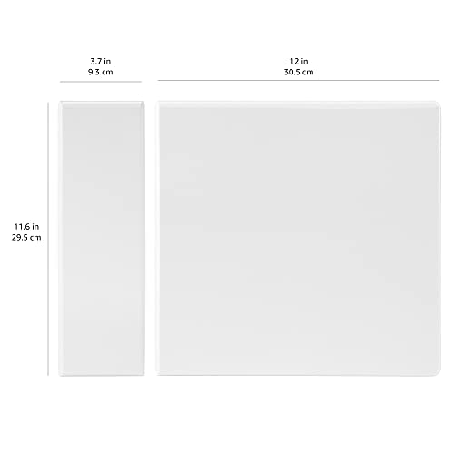 Amazon Basics 3 Ring Binders, 3 Inch D-Ring Organizer for School, Home Office, Paper Storage, White, 2 Pack - size: 2-Pack, style: 3-inch