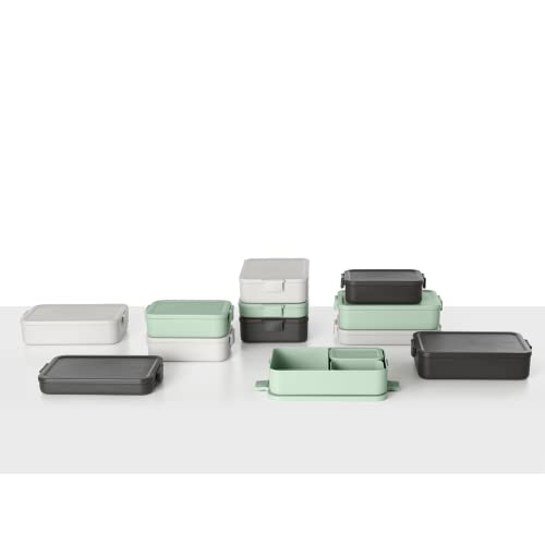Brabantia Make & Take Large Lunch Box (Dark Gray) BPA-Free, Airtight Snap Locks, Microwave & Freezer Safe, Travel Meal Prep Container, 68oz - color: Dark Gray, style: Large Lunch Box