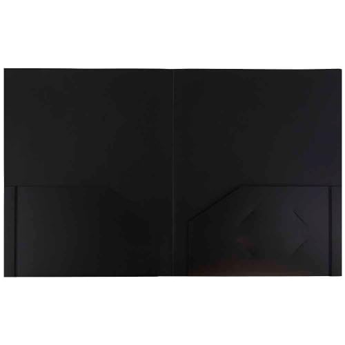 JAM PAPER Heavy Duty Plastic 2 Pocket Extra Tough School Folders - Black - 3/Pack - color: Black, size: 3 Per Pack