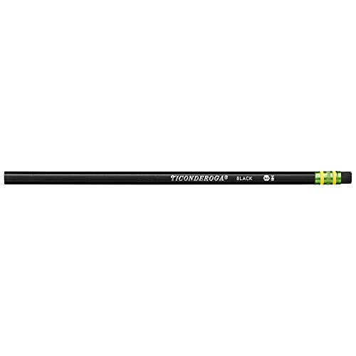 Ticonderoga Pencils, 2 HB Soft, Black | Wood-Cased | Unsharpened | 24 Count Total - size: 12 Count (Pack of 2), style: Pencils