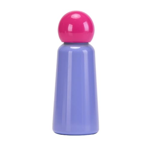 350ML/12oz Creative and Cute Stainless Steel Insulated Cup, Student Portable Outdoor Sports Water Bottle - Rose Light Purple Edition - 350ML - color: Pink Light Purple