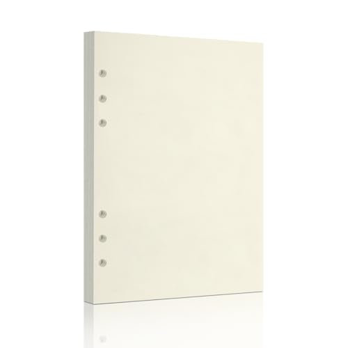 A5 Blank Refill Paper, A5 Loose Leaf Paper 6 Hole Notebook Refills for 6 Ring Refillable Binder Notebook Planner Diary Journals Painting -Blank Pages,80 Sheets/160 Pages - size: Blank-A5