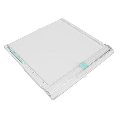 Portable Paper Cutter, Foldable Paper Trimmer with Concealed Blade and Non - Slip Base, Accurate Cutting Tool with Measurement Guide for Home School Office Use