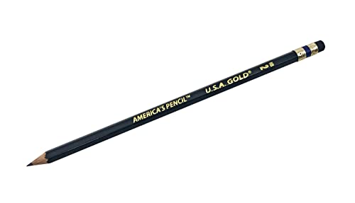 RoseArt U.S.A. Gold Pre-Sharpened American Wood Cased #2 HB Black Pencils, 48 Pack - color: Black, size: 1 Count (Pack of 48)