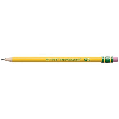 Ticonderoga My First Wood-Cased Pencils, 2 HB Soft, Pre-Sharpened, Yellow, 2 Count - style: 2 Count