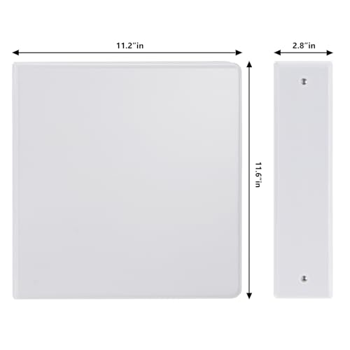 Comix Sturdy 3 Ring Binder 2 inch with Clear View Cover, 2" Round Ring View Binder, PVC-Free, 2.4mm-Thick, 450 Sheets Capacity of US Letter Size Paper, Office ＆ School Supplies, Pack of 6 (White) - color: White, size: 2 Inch, style: 6 Pack