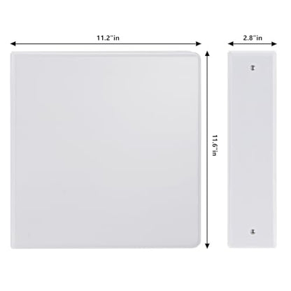 Comix Sturdy 3 Ring Binder 2 inch with Clear View Cover, 2" Round Ring View Binder, PVC-Free, 2.4mm-Thick, 450 Sheets Capacity of US Letter Size Paper, Office ＆ School Supplies, Pack of 6 (White) - color: White, size: 2 Inch, style: 6 Pack