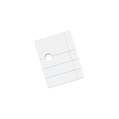 Pacon Composition Paper, 8.5" x 11", White, 3-Hole Punched, Red Margin, 3/8" Wide Ruled, 500 Sheets/Pack, 1 Pack - size: 8.5 x 11 Inch
