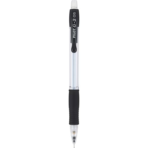 Pilot G2 Mechanical Pencils, 0.5mm HB Lead, Black/Clear Barrels, Dozen Box (51014)