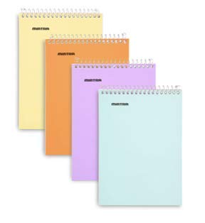 Mintra Office Small Spiral Notebooks (5x7 Top Spiral 4pk, Pastel) - color: Pastel, size: 5x7 Top Spiral 4pk