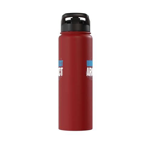 Architect Student Architecture World's Best Architect Stainless Steel Insulated Water Bottle - color: Red