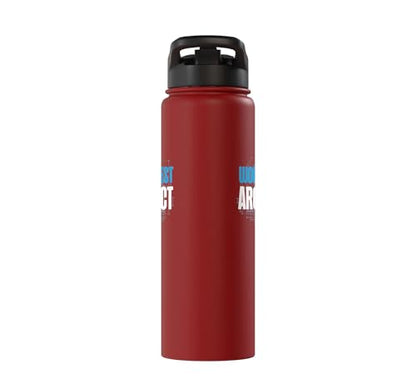 Architect Student Architecture World's Best Architect Stainless Steel Insulated Water Bottle - color: Red