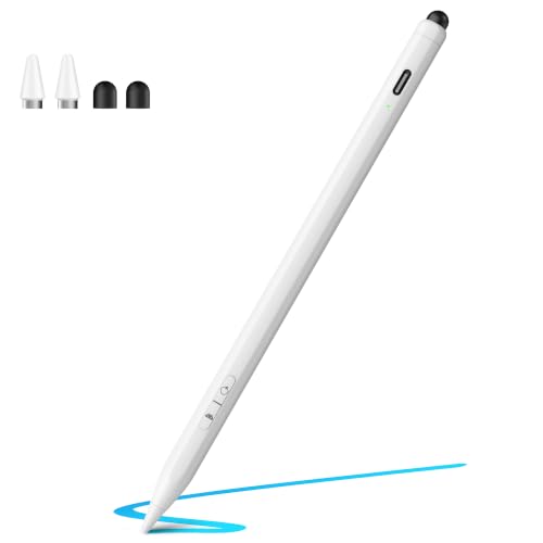 Stylus Pen for iPad, iPhone, Android, 2 in 1 Fast Charge Universal Active Stylus Pen for Touchscreen, Fine Tip, High Sensitivity, Magnetic Stylist Pencil for Samsung, Switch, Watch, Tablets - color: White
