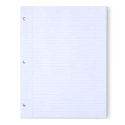 Amazon Basics College Ruled Loose Leaf Paper, 11" x 8.5", 150 Sheets, White, No Binding, 1-Pack