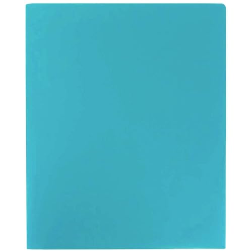 JAM PAPER Heavy Duty Plastic 2 Pocket Extra Tough School Folders - Teal Blue - 3/Pack - color: Teal Blue, size: 3 Per Pack
