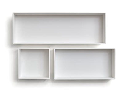 TRU RED Plastic Drawer Organizer Set, 3‑Piece, White – Modular Desk & Drawer Storage for Office Supplies